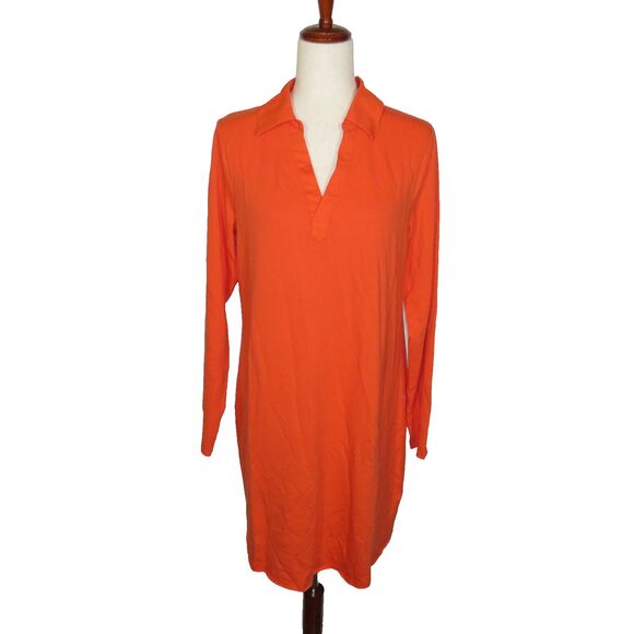 Candace Cameron Bure Lightweight French Terry Y Neck Collared Dress Size Small - Picture 3 of 9